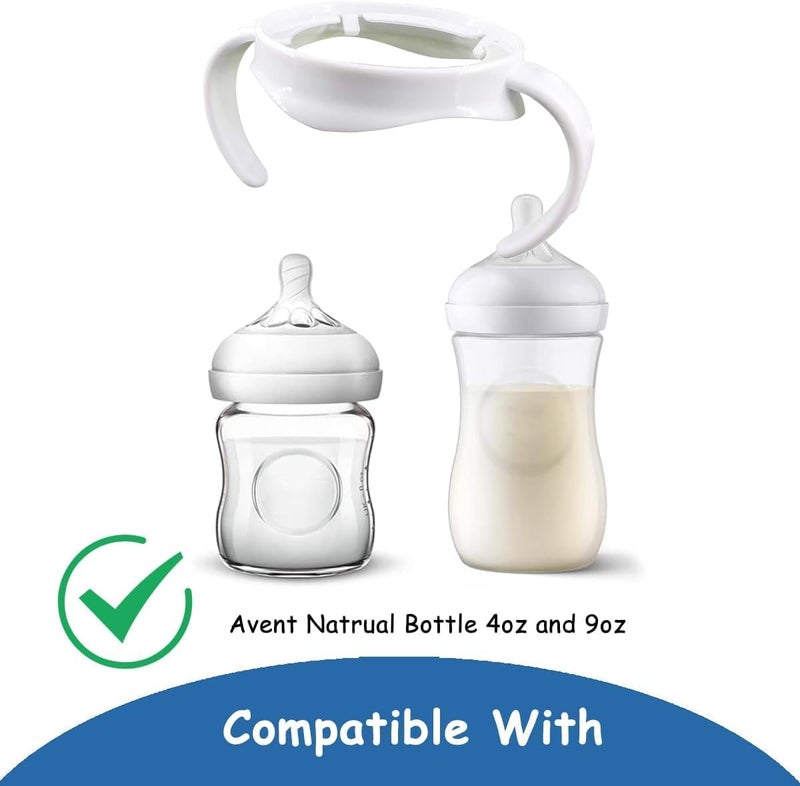 ROMIRUS Bottle Handles Compatible with Avent Natural Response Baby Bottle, Pack of 4, Pink and White - Image 2